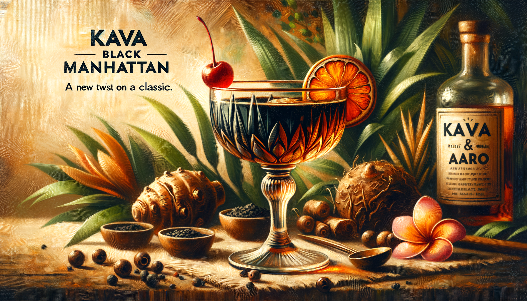 Experience the Unique Flavor of the Kava Black Manhattan: A Stylish Cocktail Twist